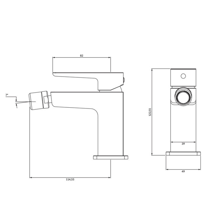 Bateria umywalkowa Omnires Parma, wysokość 27,3cm, grafit