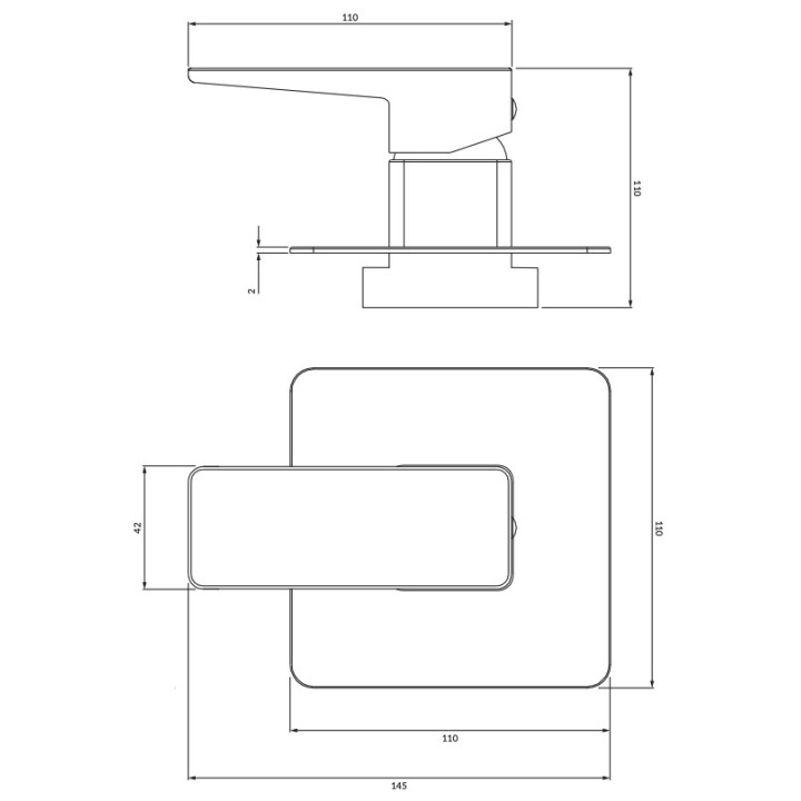 Bateria prysznicowa Omnires Parma, natynkowa, 1 wyjście wody, grafit