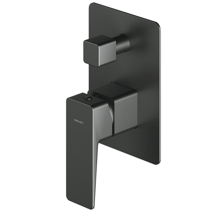 Bateria prysznicowa Omnires Parma, podtynkowa, 1 wyjście wody, grafit