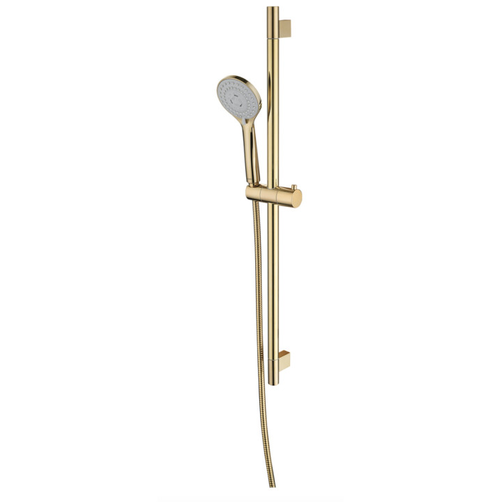 Zestaw prysznicowy Omnires Yosemite, słuchawka 5-funkcyjna, drążek z suwanym uchwytem, czarny