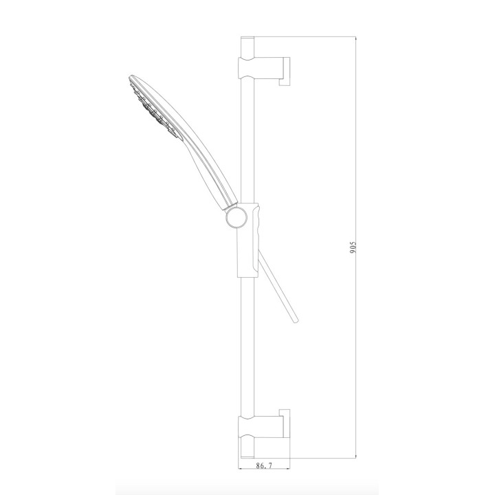 Zestaw prysznicowy Omnires Douglas, słuchawka 2-funkcyjna, drążek z suwanym uchwytem, chrom