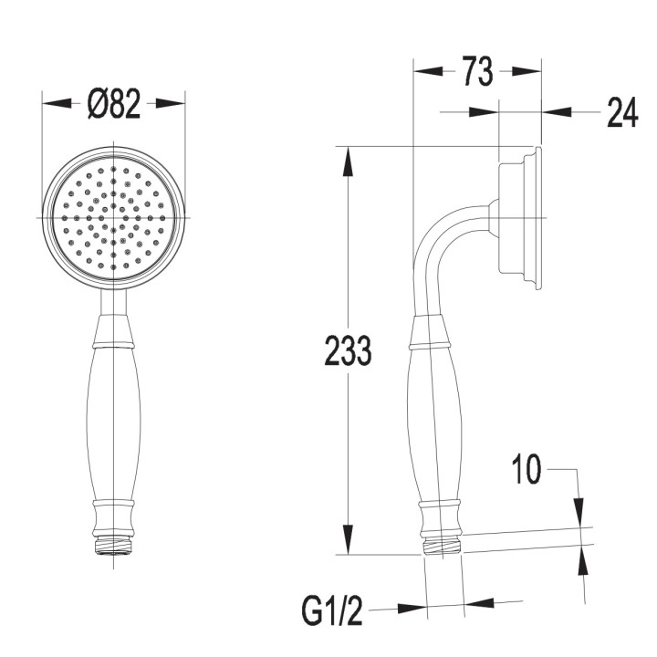 Rączka prysznicowa Omnires Jimjim, 3-funkcyjna, grafit