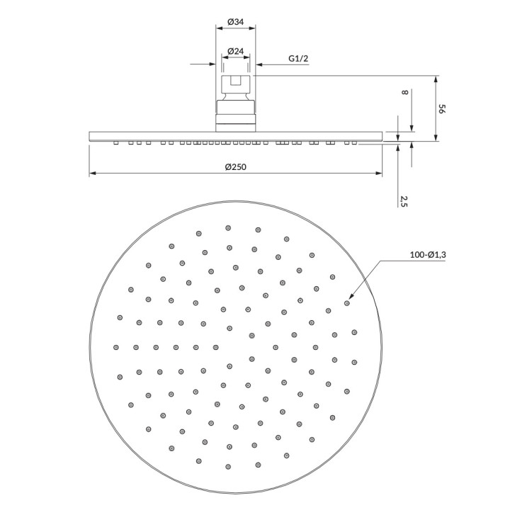 Rączka prysznicowa Omnires Armance, 1-funkcyjna, złoty
