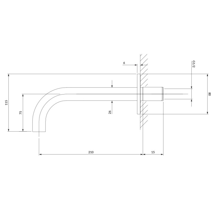 Wylewka ścienna Omnires Y nikiel