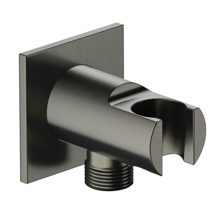 Przyłącze kątowe Omnires, z uchwytem na słuchawkę, kwadratowa rozeta, chrom