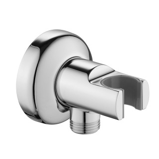 Przyłącze kątowe Omnires, z uchwytem na słuchawkę, kwadratowa rozeta, chrom