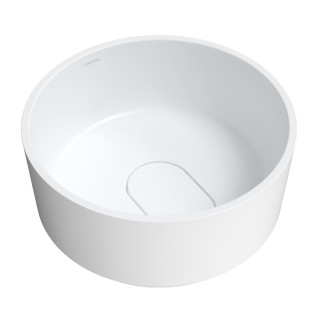 Umywalka nablatowa Omnires Cadence M+, 42cm, okrągła, bez przelewu, biały połysk