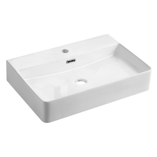 Umywalka nablatowa Omnires Portland, 47x38,5cm, bez przelewu, biały połysk