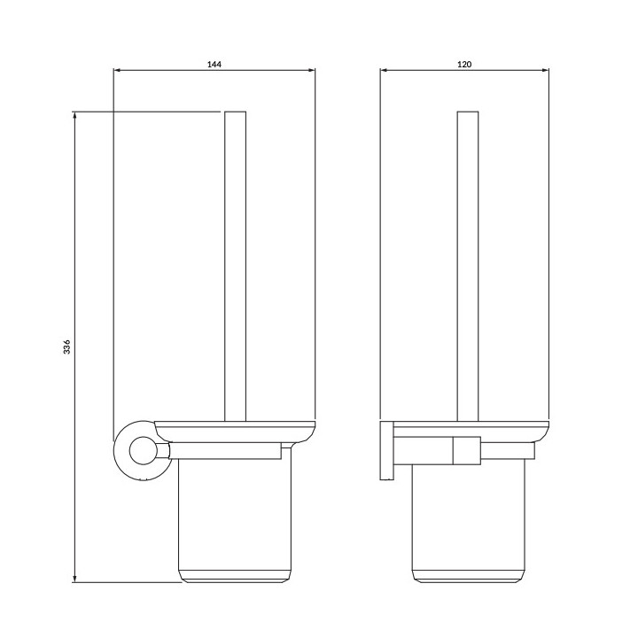Szczotka do wc wisząca Omnires Modern Project, nikiel