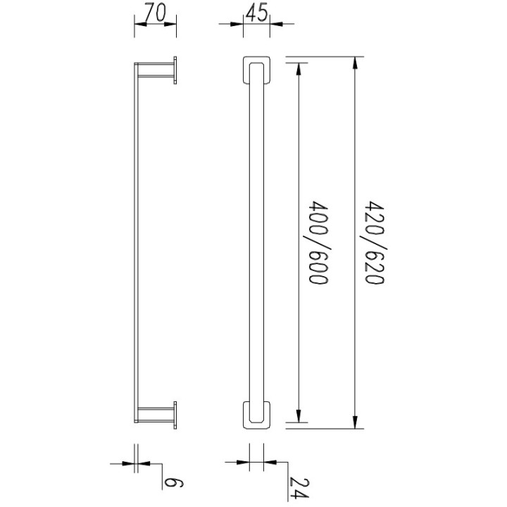 Wieszak na ręcznik Omnires Nelson 42 cm, czarny mat