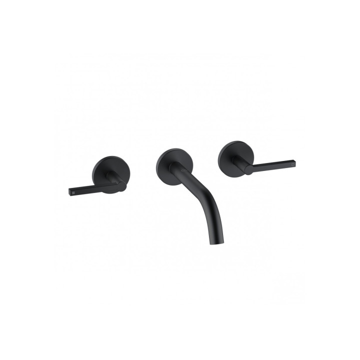 Bateria umywalkowa 3-otworowa Kludi Nova Fonte Puristic, stojąca, uchwyty proste, chrom