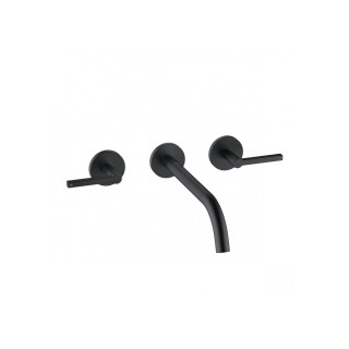 Bateria umywalkowa 3-otworowa Kludi Nova Fonte Puristic, ścienna, wylewka 180mm, uchwyty proste, chrom