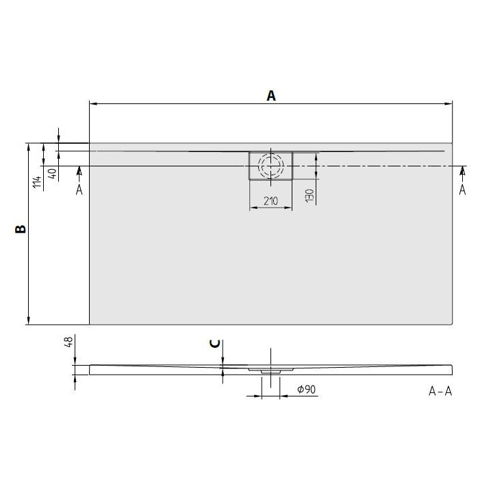 Brodzik prostokątny Villeroy & Boch Architectura, 120x80cm, akrylowy, MetalRim, Weiss Alpin