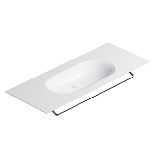 Umywalka wisząca Catalano Horizon, 125x50cm, bez przelewu, bez otworu na baterię, biały połysk