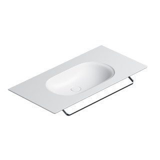 Umywalka wisząca Catalano Horizon, 125x50cm, bez przelewu, bez otworu na baterię, biały połysk