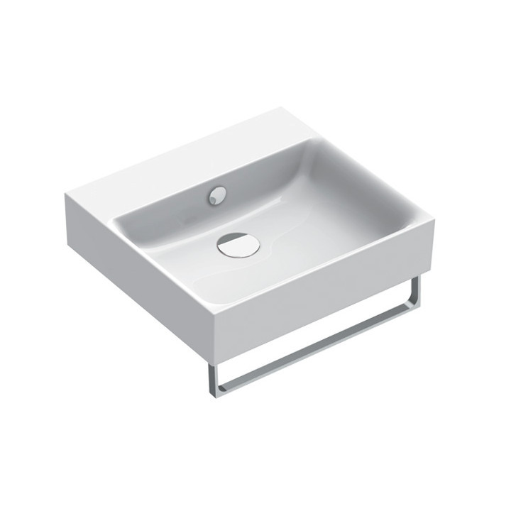 Umywalka wisząca Catalano New Premium, 60x47cm, z przelewem, bez otworu na baterię, biały połysk