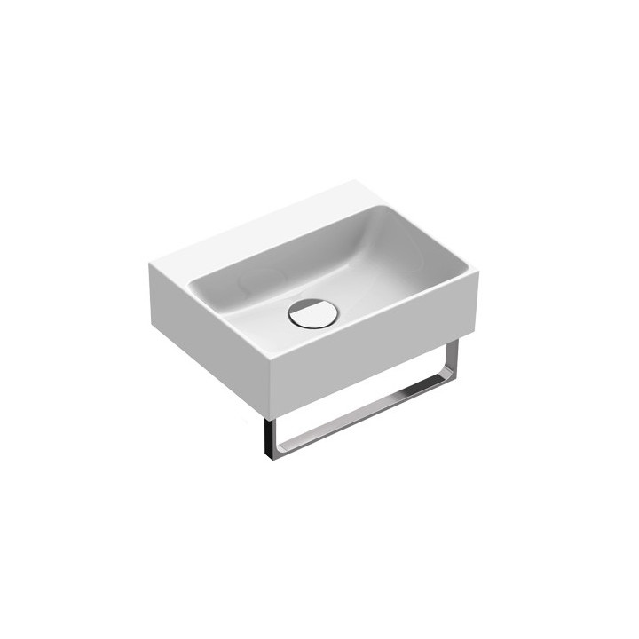 Umywalka wisząca/nablatowa Catalano Verso, 45x35cm, bez przelewu, bez otworu na baterię, biały połysk