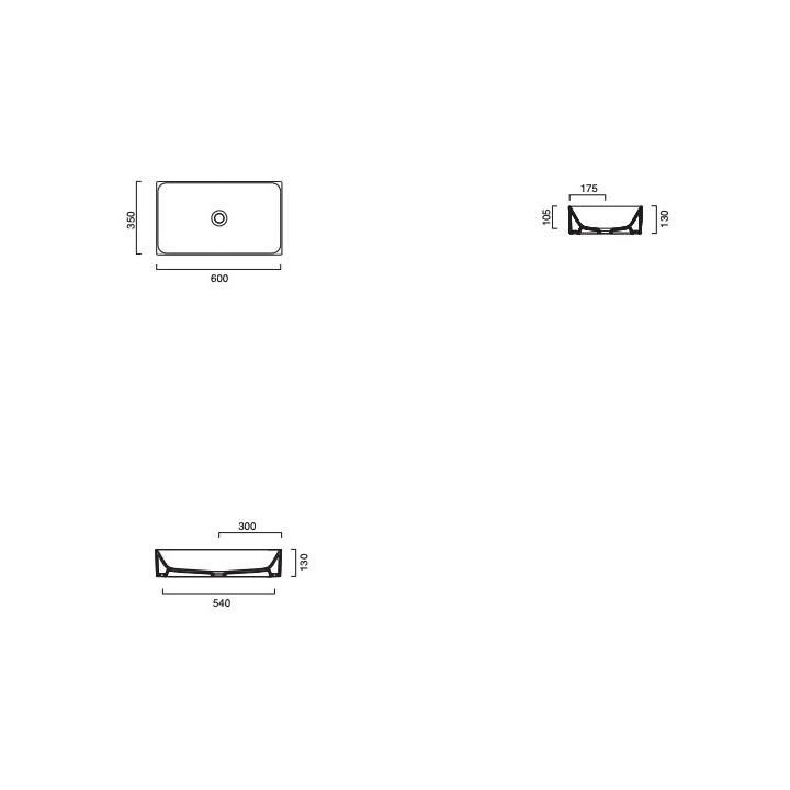 Umywalka nablatowa Catalano Verso, 75x35cm, bez przelewu, biały satynowy