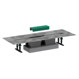 Element zewnętrzny odpływu Hansgrohe RainDrain Match, 70 cm, ze stelażem o regulowanej wysokości - czarny mat