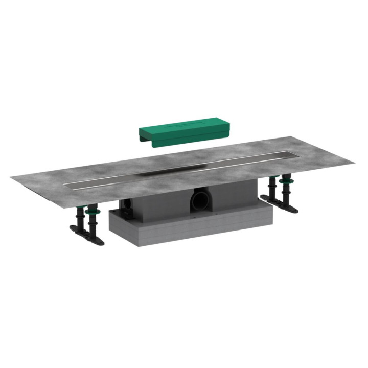 Element zewnętrzny odpływu Hansgrohe RainDrain Match, 70 cm, ze stelażem o regulowanej wysokości - czarny mat