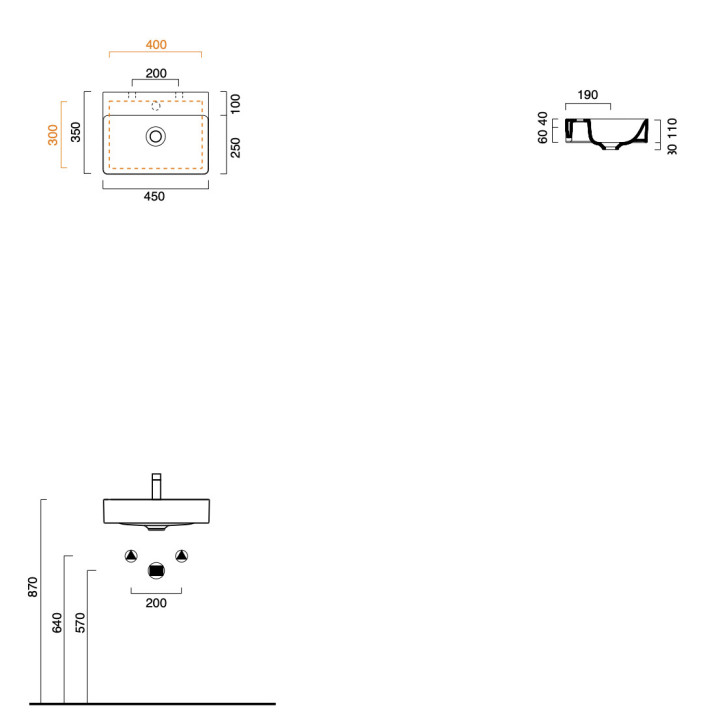 Umywalka wisząca Catalano Sfera, 100x50cm, z przelewem, bez otworu na baterię, biały połysk