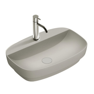 Umywalka wpuszczana w blat Catalano Green, 65x42cm, bez przelewu, otwór na baterię, cement satynowy