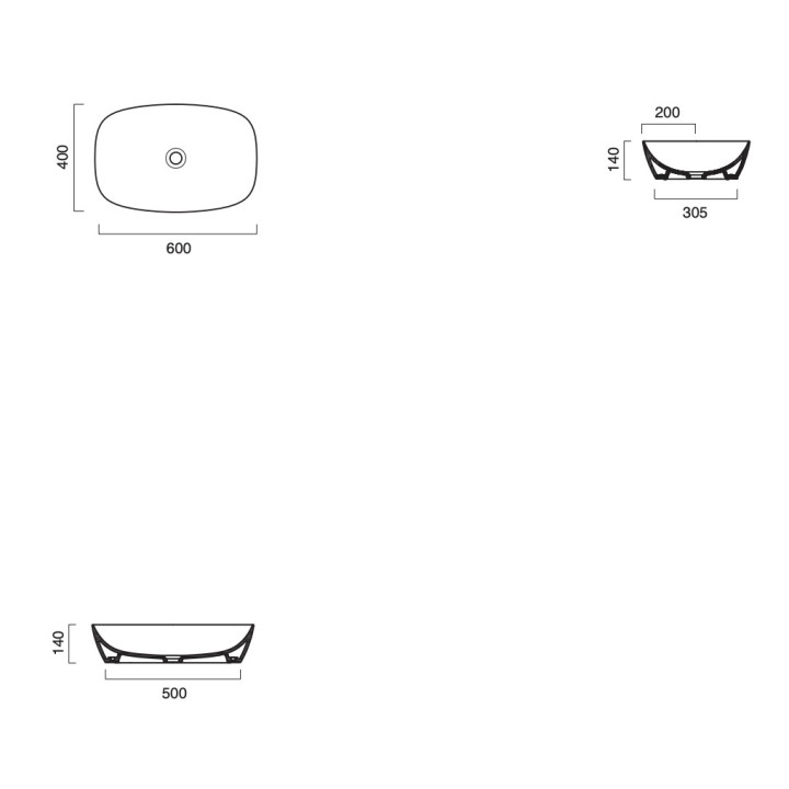 Umywalka wpuszczana w blat Catalano Green Lux, 80x40cm, bez przelewu, biały satynowy