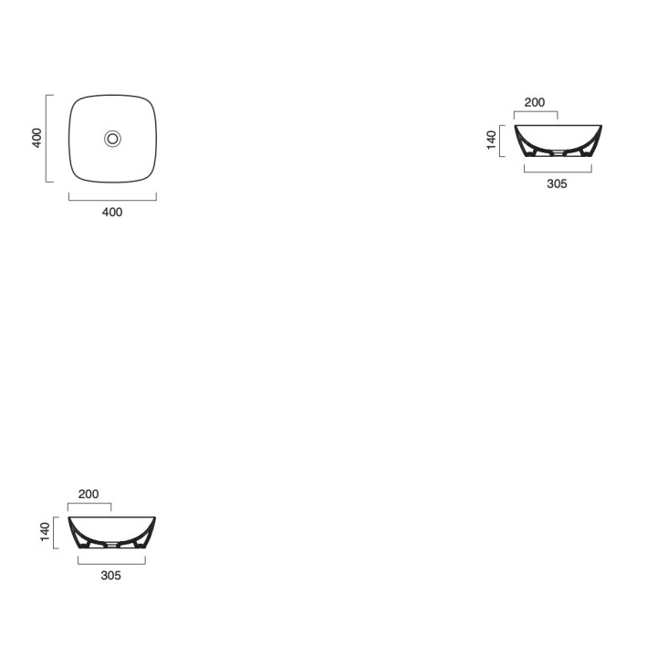 Umywalka wpuszczana w blat Catalano Green Lux, 60x40cm, bez przelewu, biały satynowy