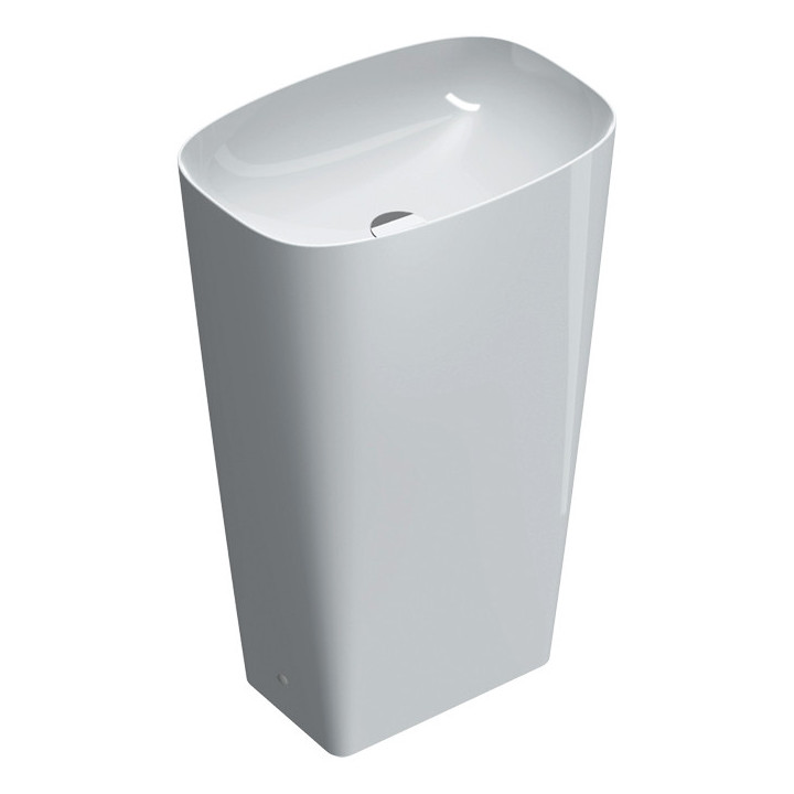 Umywalka wolnostojąca Catalano Green Lux, 55x38cm, bez przelewu, odpływ do ściany, biały połysk