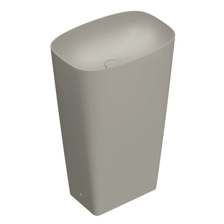 Umywalka wolnostojąca Catalano Green Lux, 55x38cm, bez przelewu, odpływ do ściany, biały połysk