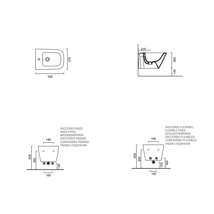 Bidet wiszący Catalano Green, 50x37cm, biały połysk