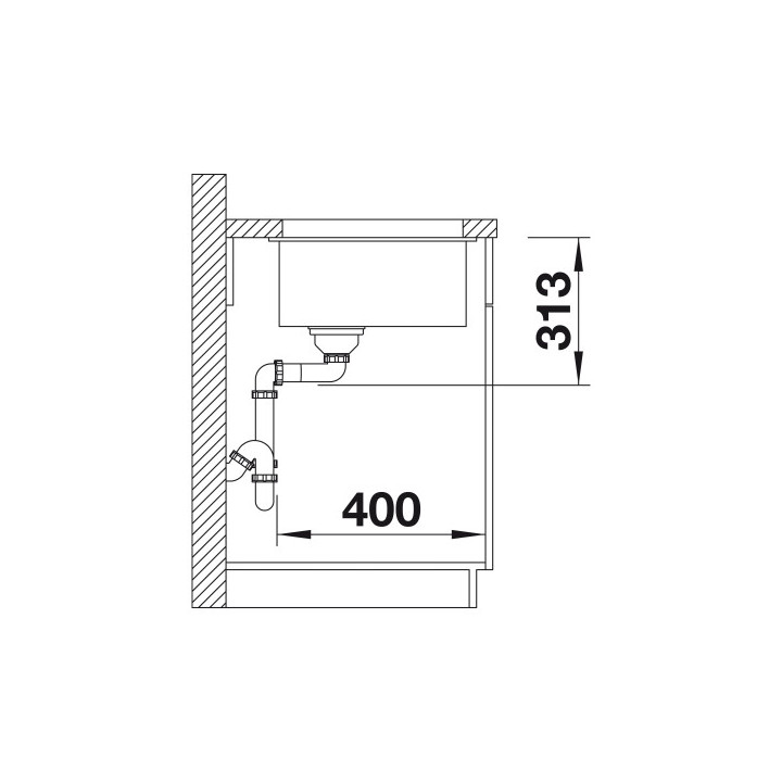 Blanco Subline 400-U bez korka automatycznego, z korkiem INFINO czarny - sanitbuy.pl