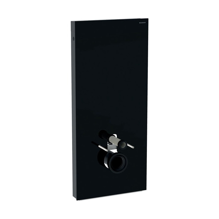 Moduł sanitarny Geberit Monolith Plus do WC wiszącego, szkło białe/aluminium, H114, mocowanie 18 cm