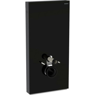Moduł sanitarny Geberit Monolith Plus do WC wiszącego, szkło czarne/aluminium czarny chrom, H114, mocowanie 18 cm