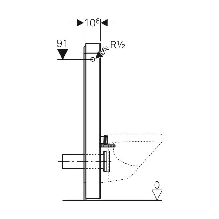 Moduł sanitarny Geberit Monolith Plus do WC wiszącego, szkło czarne/aluminium czarny chrom, H114, mocowanie 18 cm