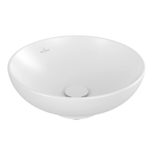 Umywalka nablatowa Villeroy & Boch Loop & Friends, okrągła, 42cm, z przelewem, Weiss Alpin