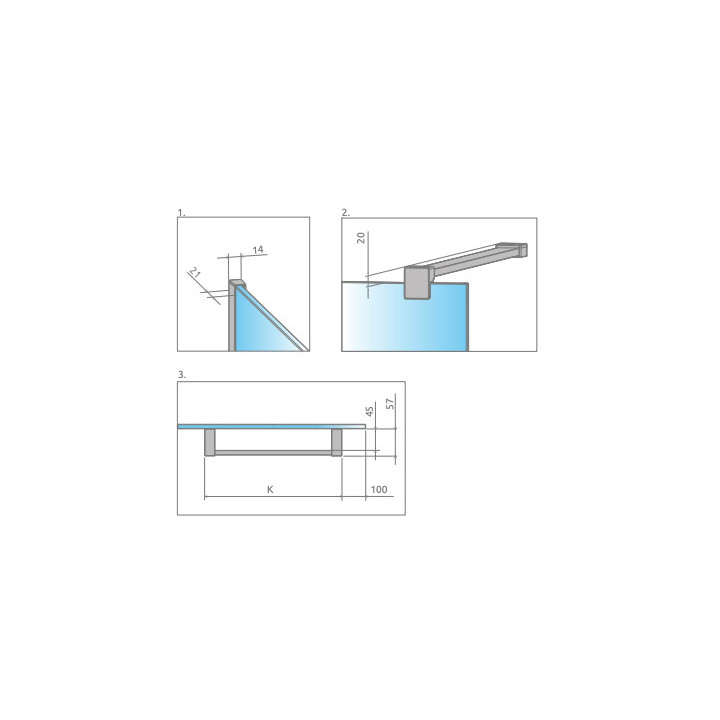 Ścianka Walk-In Radaway Modo New II 110, 108.5-109.5x200cm, chrom, szkło przejrzyste