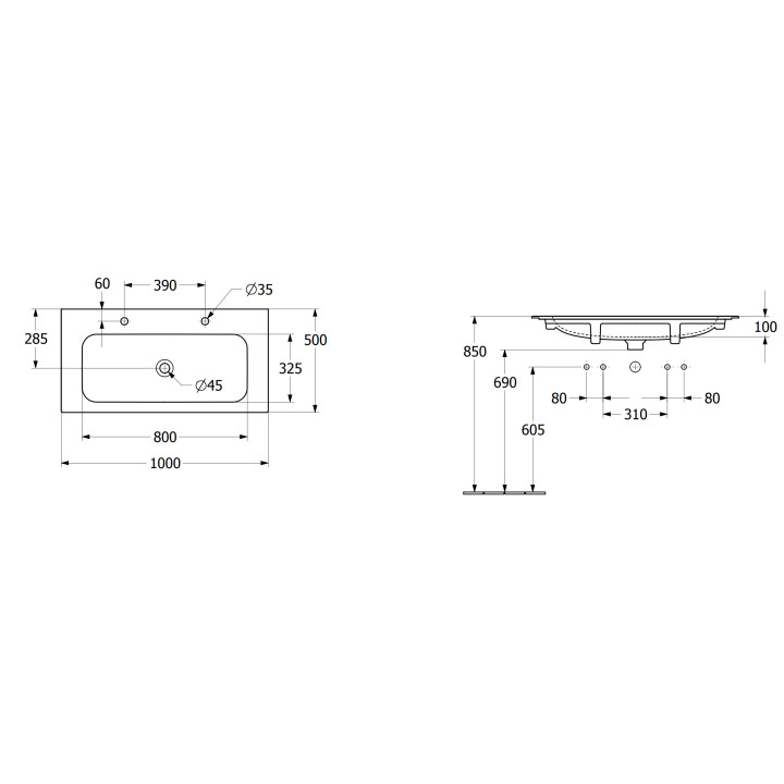 Umywalka meblowa Villeroy&Boch Finion 1200x500 mm ukryty przelew, do armatury 1-otworowej, White Alpin CeramicPlus- sanitbuy.pl