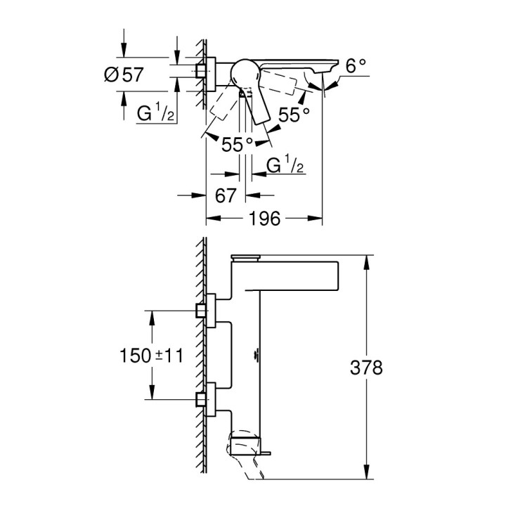 Bateria bidetowa Grohe Allure, stojąca, wylewka 114mm, korek automatyczny, chrom