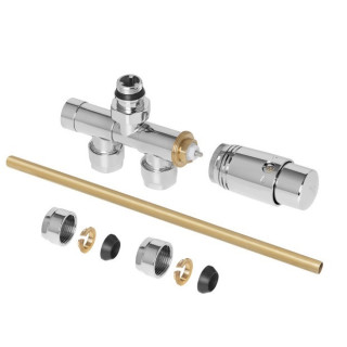 Zestaw przyłączeniowy Schlosser jednootworowy kątowy prawy, biały