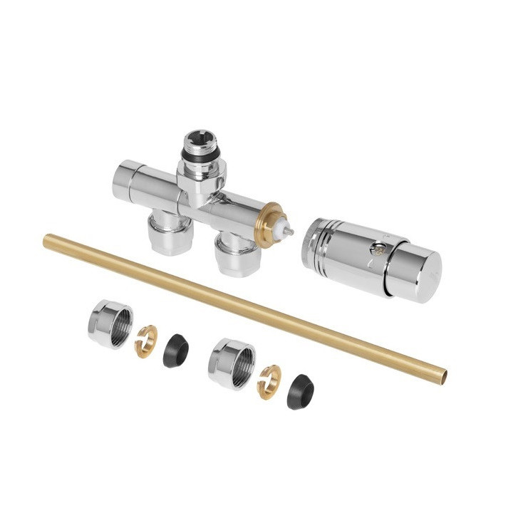 Zestaw przyłączeniowy Schlosser jednootworowy kątowy prawy, biały