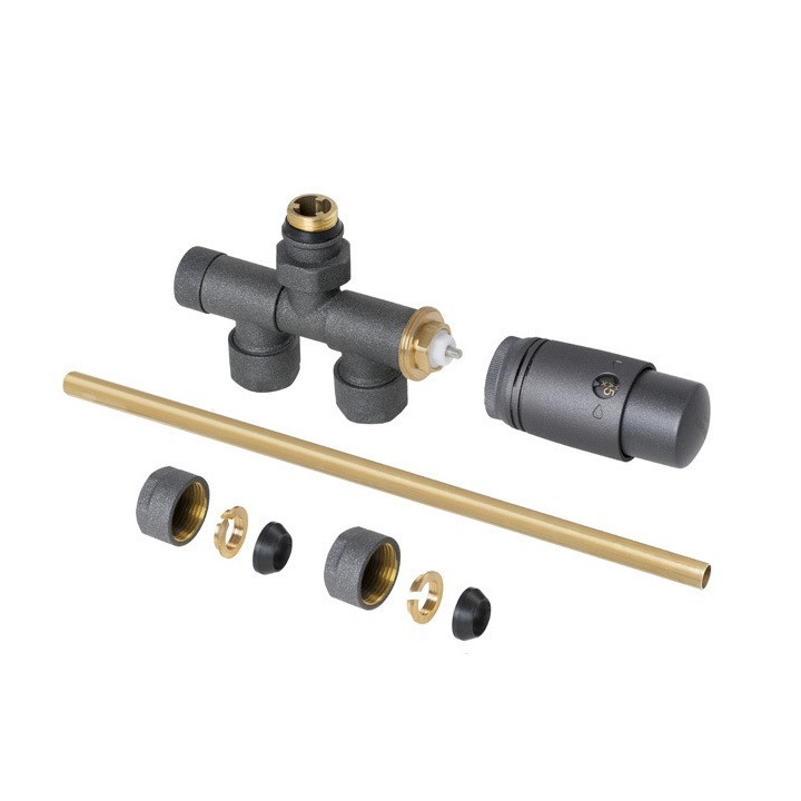 Zestaw przyłączeniowy Schlosser jednootworowy kątowy prawy, biały