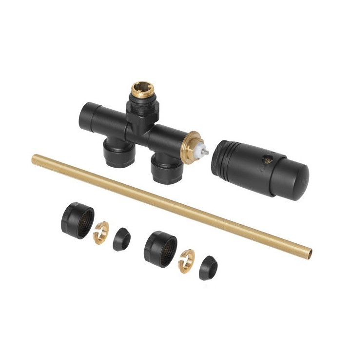 Zestaw przyłączeniowy Schlosser jednootworowy kątowy prawy, biały