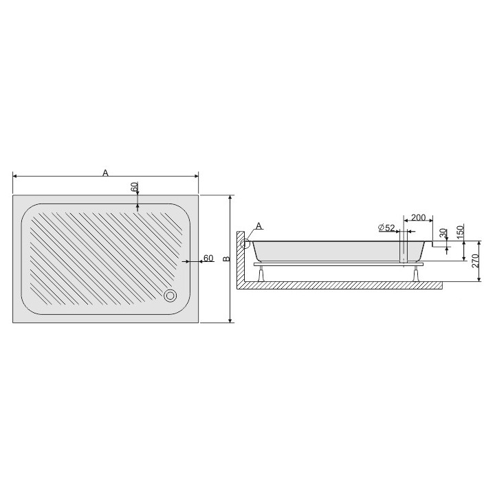 Brodzik prostokątny Sanplast Classic B/CL 80x120x15+STB biew, 80x120cm, akrylowy, biały