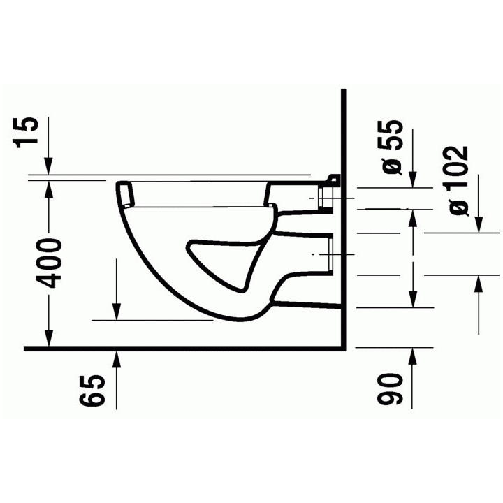 Miska WC wisząca Duravit D-Code, 56x36cm, HygieneGlaze, biała