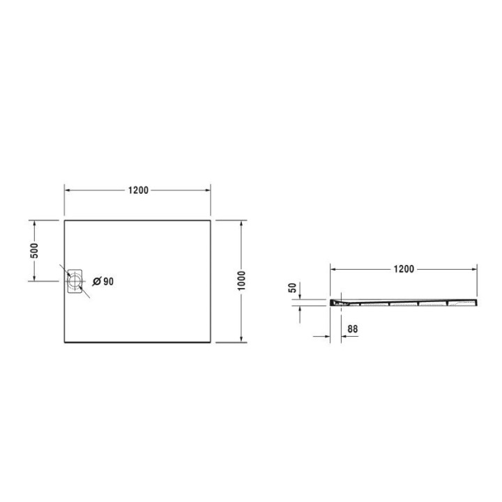 Brodzik prostokątny Duravit Stonetto 140 x 90 x 5 cm