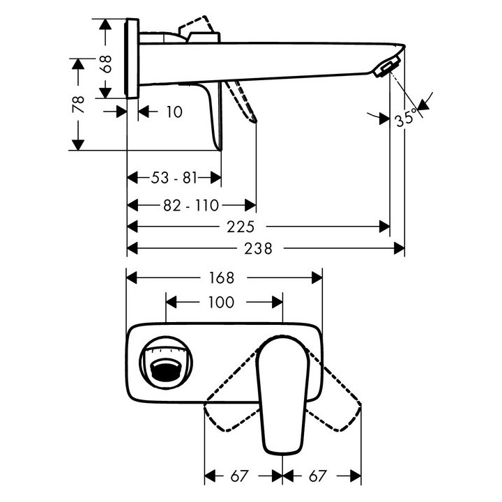 Bateria umywalkowa 1-uchwytowa Hansgrohe Talis E wylewka 225 mm, chrom, podtynkowa, el. zewnętrzny- sanitbuy.pl