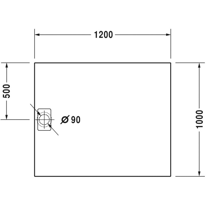 Brodzik prostokątny Duravit Stonetto 120 x 100 x 5 cm - biały