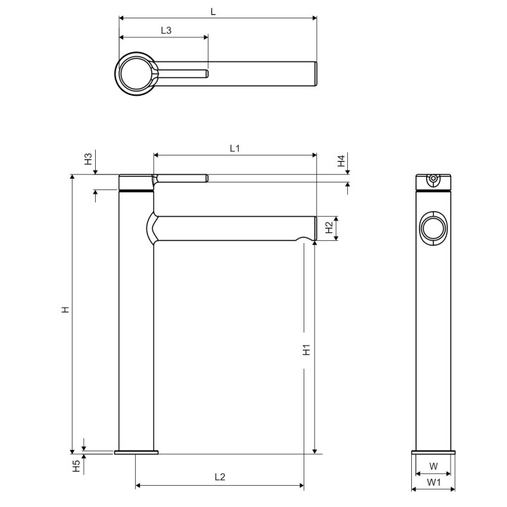 Bateria umywalkowa Excellent Pi, stojąca, wysokość 290mm, biały