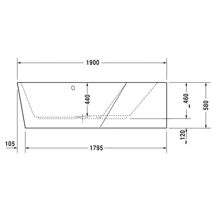 Wanna narożna Duravit Paiova 5, 190x140cm, prawa, akrylowa, bezszwowa obudowa, biały alpin